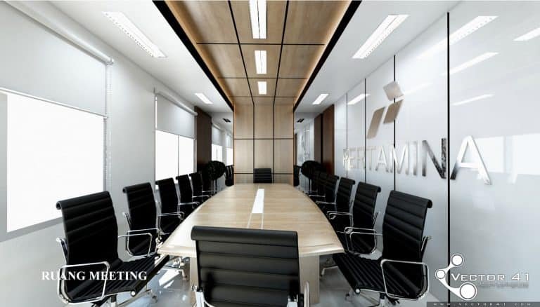 Desain interior ruang rapat kantor PT pertamina Medan