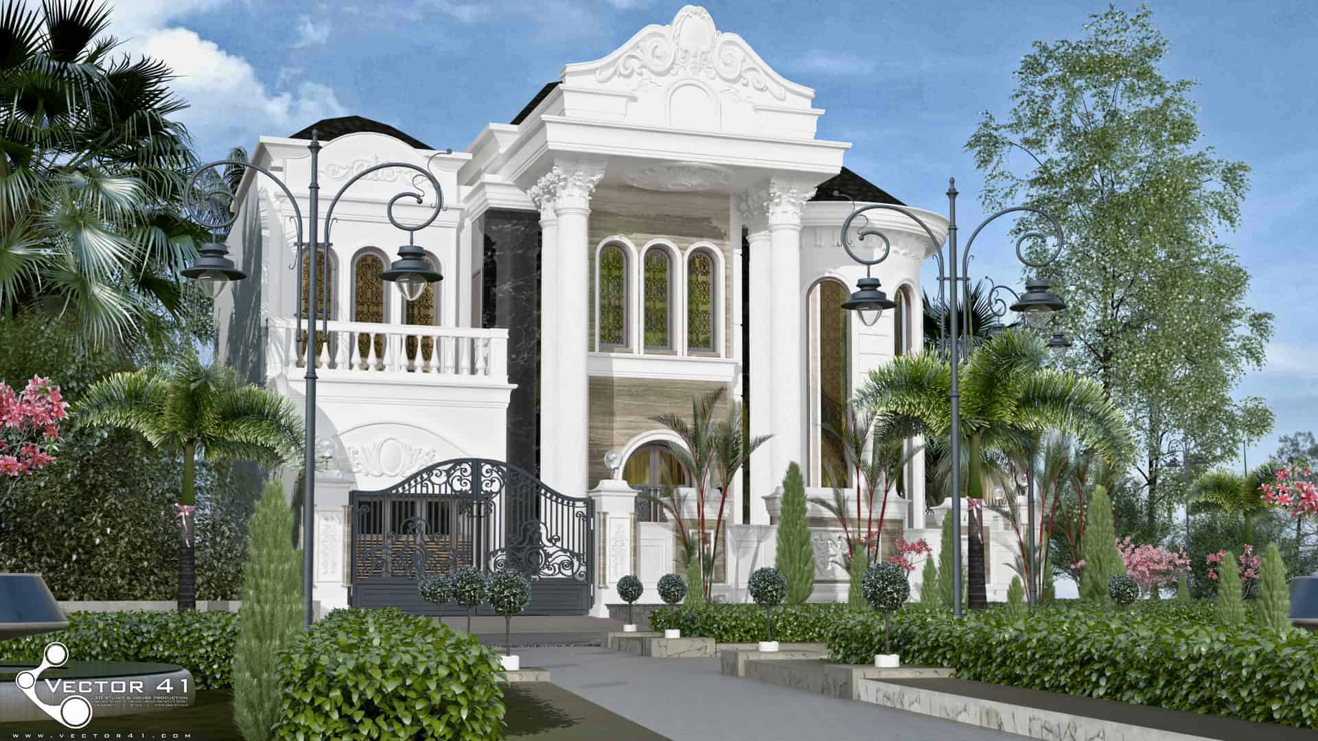 Desain Rumah Klasik Mr Arie Medan Vector 41 Arsitek