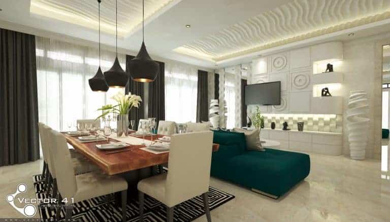 desain interior rumah tropis bpk zulfan Aceh