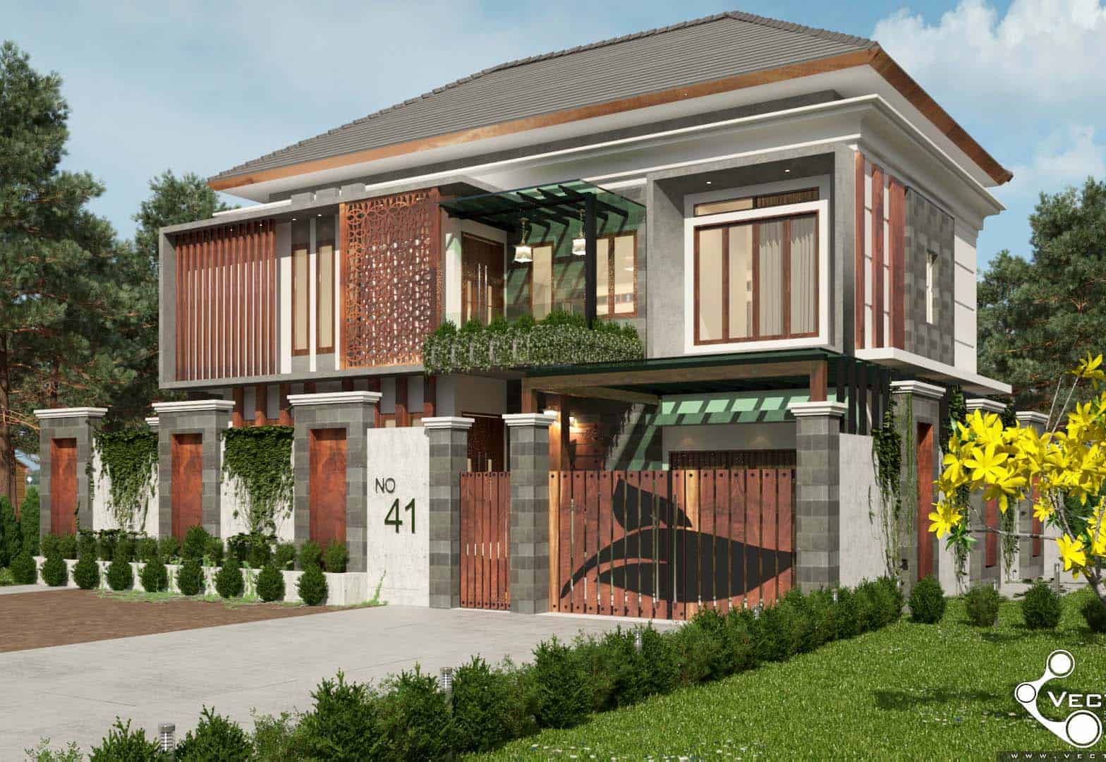 Desain Rumah Minimalis Mrsazizah Medan Vector 41 Arsitek