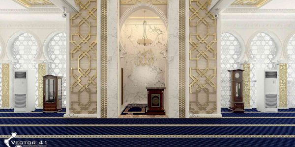 Desain mimbar dan interior masjid medan