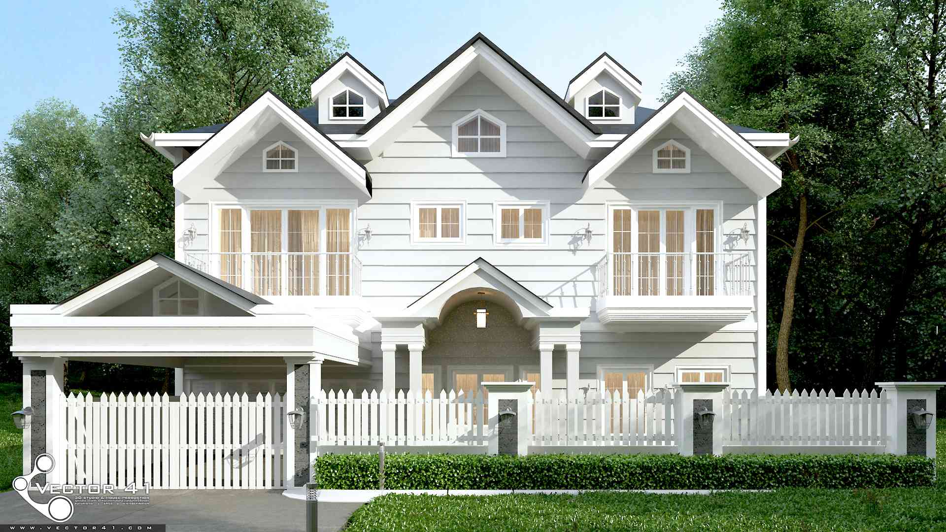 Desain Rumah American Klasik Mrs. Lila - Medan by Vector 41 Arsitek
