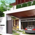 Desain carport rumah kontemporer minimalis medan