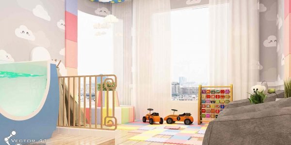 Desain area bermain anak klinik anak medan