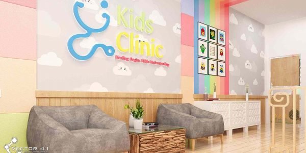 Desain interior lobi klinik anak medan