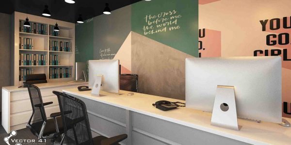 Desain ruang kerja cafe spy co medan