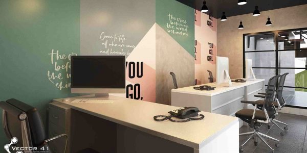 Desain meja kantor open space cafe spy co