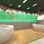 Desain meja receptionis kantor original nest medan