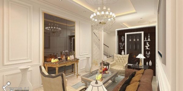 interior ruang tamu klasik bapak hendra medan