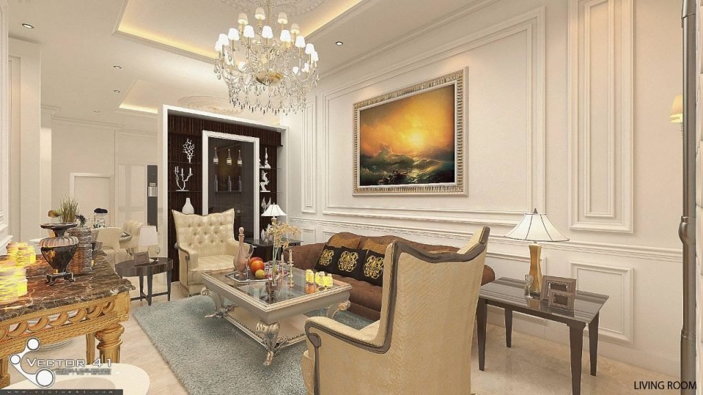 desain interior ruang tamu klasik bapak hendra medan