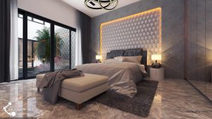 Desain interior kamar utama model minimalis bpk yuda medan