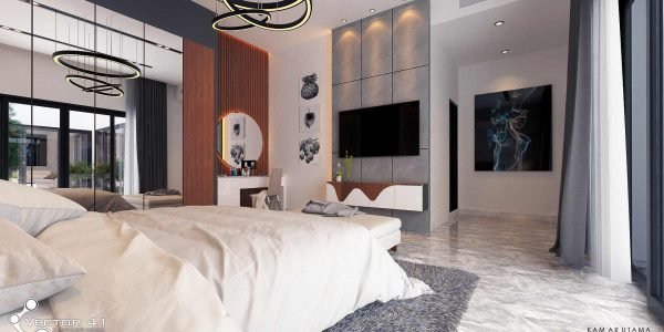 Desain interior minimalis kamar utama bpk yuda medan