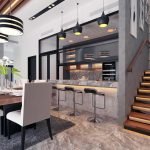 Desain lantai marmer tangga kayu railing kaca interior minimalis bpk yuda medan