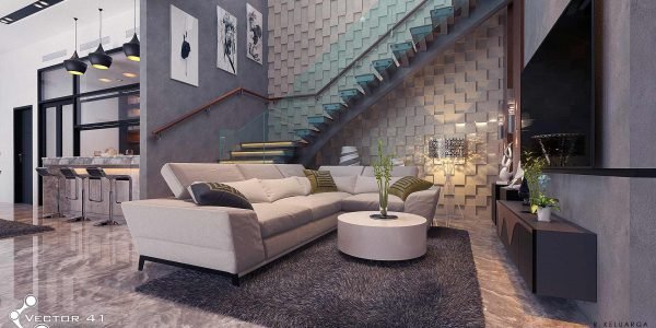 Desain railing kaca tangga kayu rumah minimalis bapak yuda