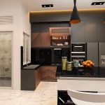 Desain dapur Kitchen set minibar minimalis di medan
