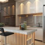 Desain meja minibar interior dapur ibu nurul