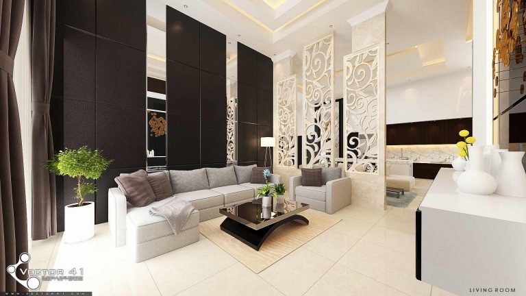 Desain interior ruang tamu ibu susan medan