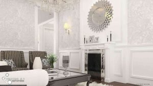 Desain interior dekorasi ruangan american classic ibu lila medan