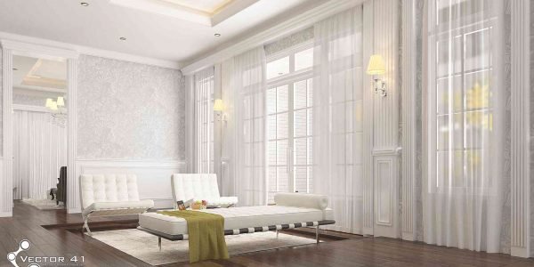 Desain ruang keluarga american classic ibu lila