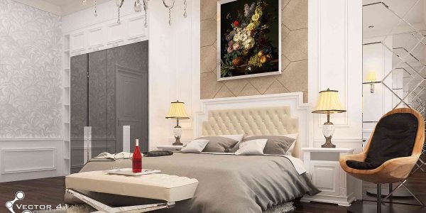 Desain Interior kamar american classic ibu lila medan