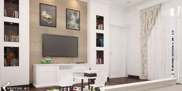 Desain rak tv american classic ibu lila medan