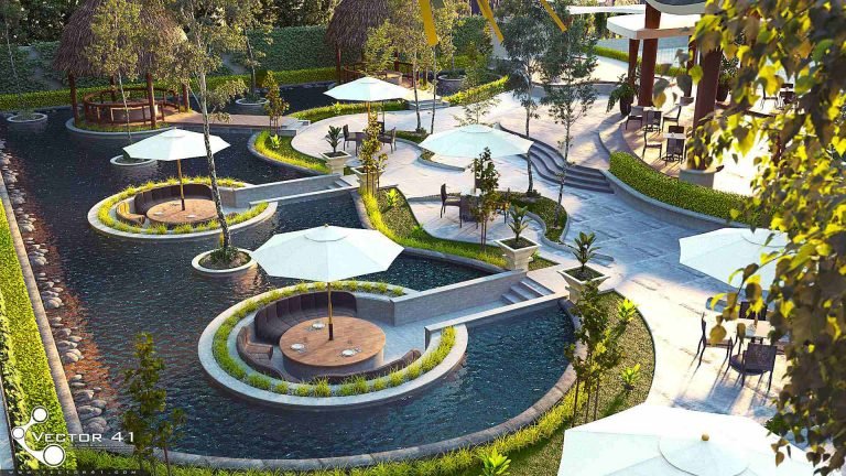 Desain taman cafe spyco medan