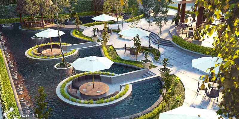 Desain taman cafe spyco medan