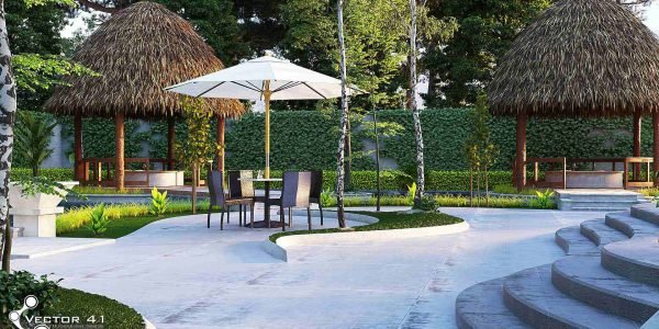 Desain taman cafe spyco medan