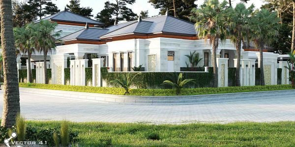 Desain fasad rumah tropis binjai