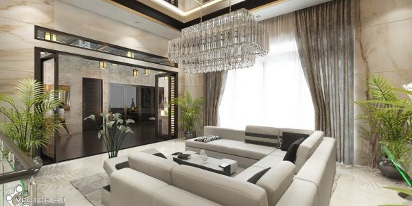 Desain interior ruang keluarga lt 2 rumah ibu dewi medan