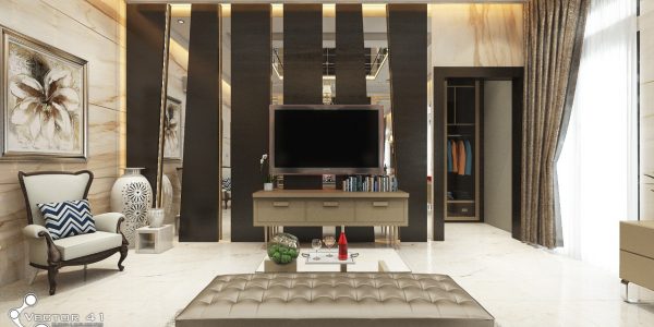 Desain interior master room rumah tropis ibu dewi medan