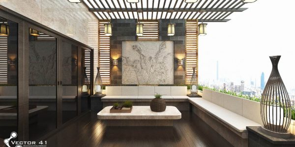 Desain interior rooftop ibu dewi medan