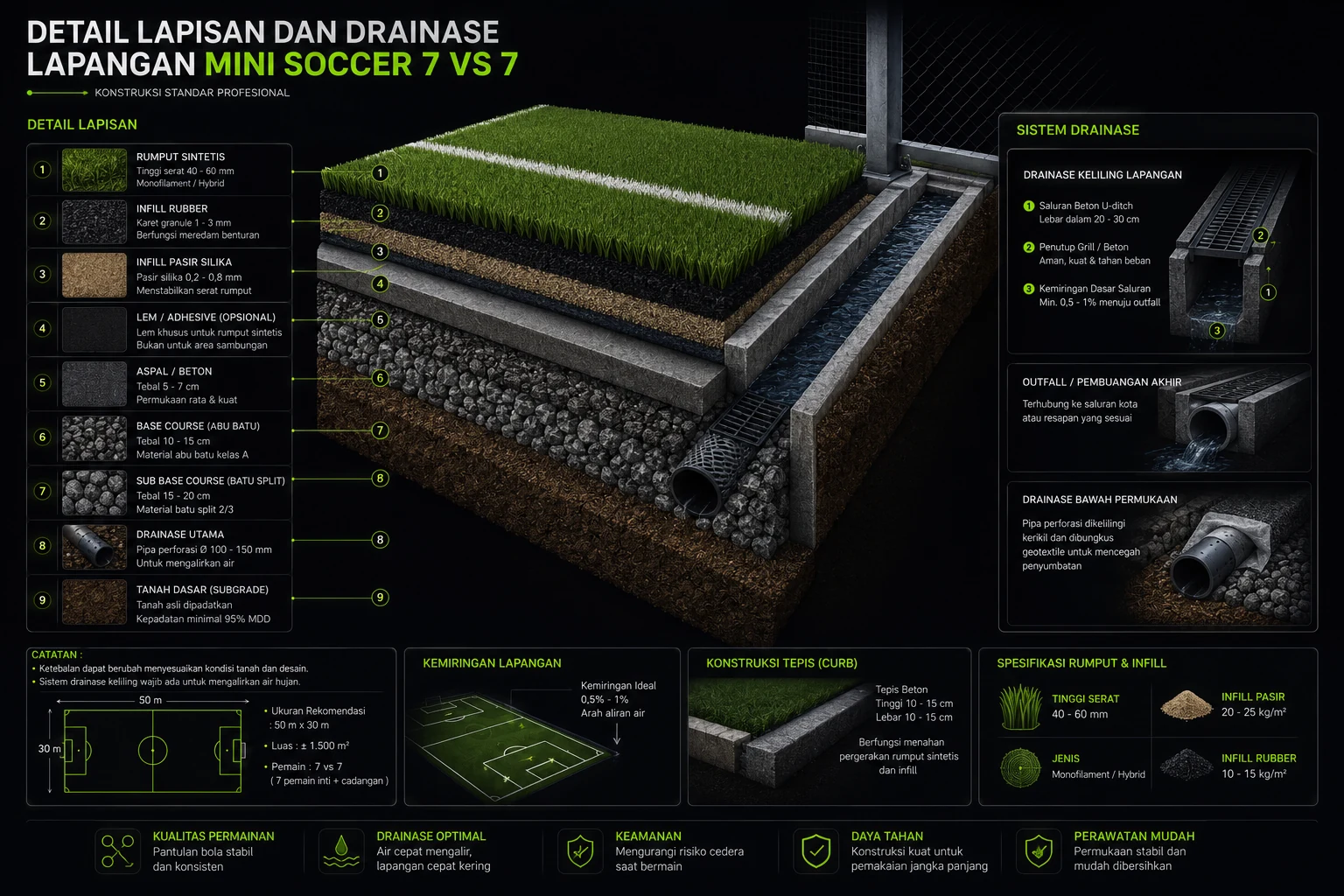 Lapangan Mini Soccer detail