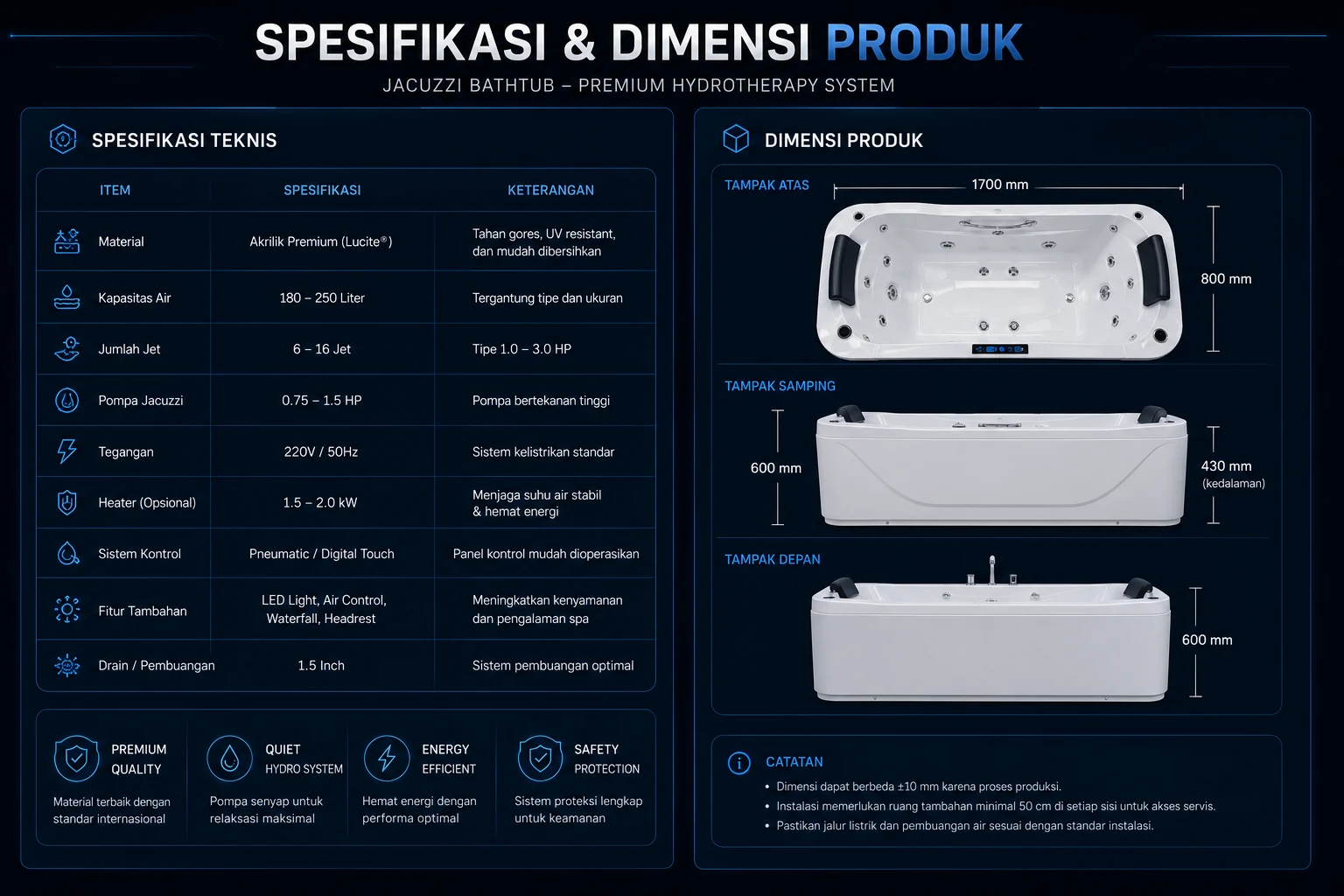 Harga Jacuzzi Bathtub 2