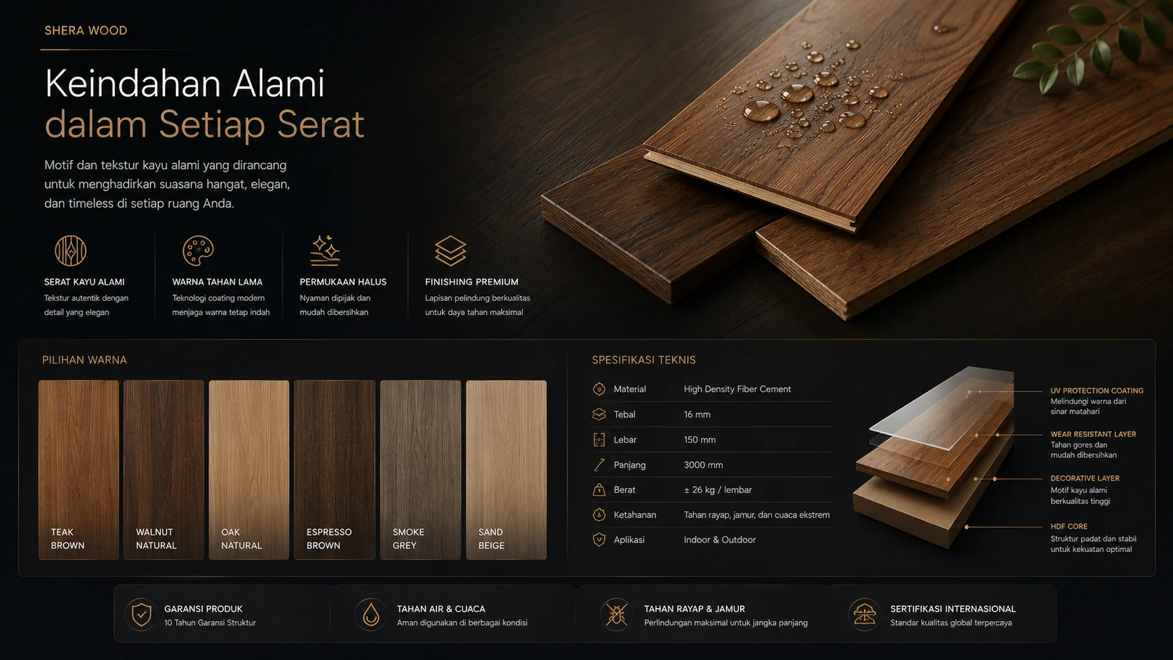 detail lantai kayu solid