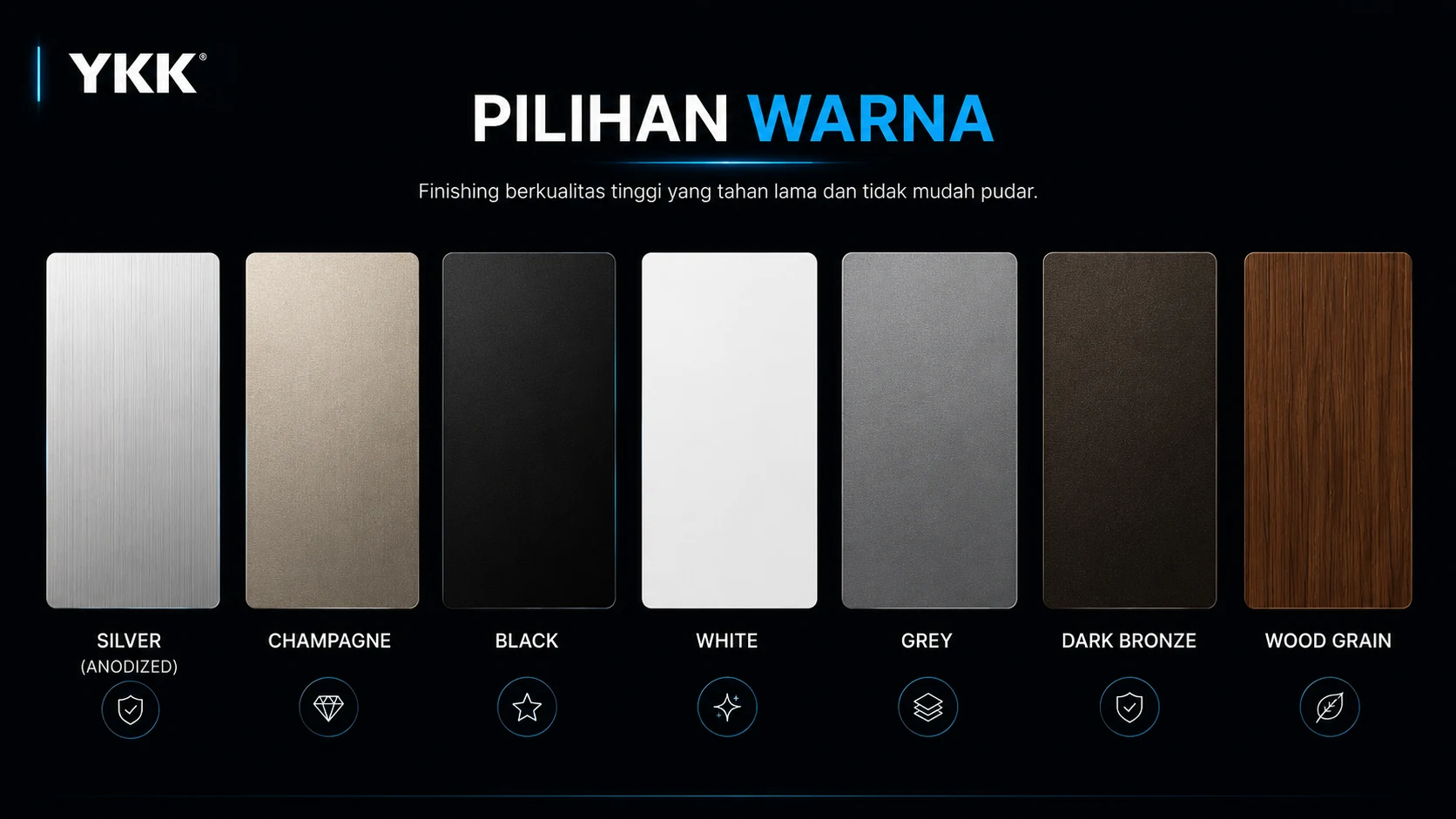 pilihan warna pintu kaca aluminium