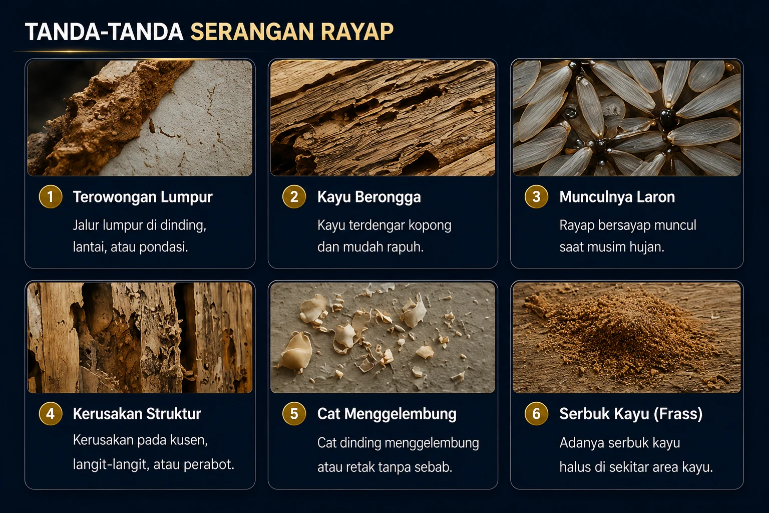 tanda serangan rayap